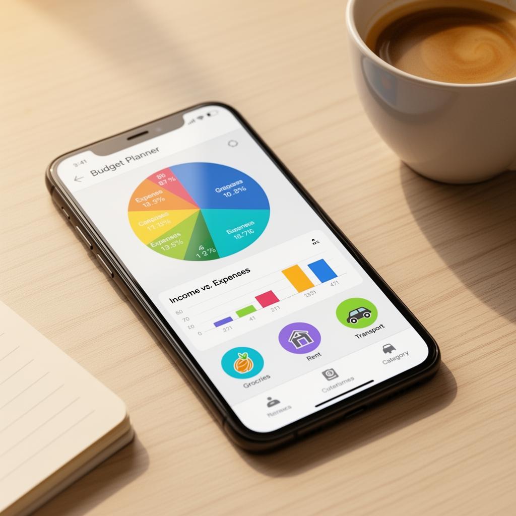 Budgetplaner App auf dem Smartphone